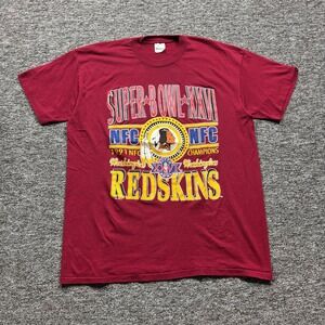 Vintage 1991 Stedman Washington Redskins Super Bowl 26 Champion T-Shirt Red